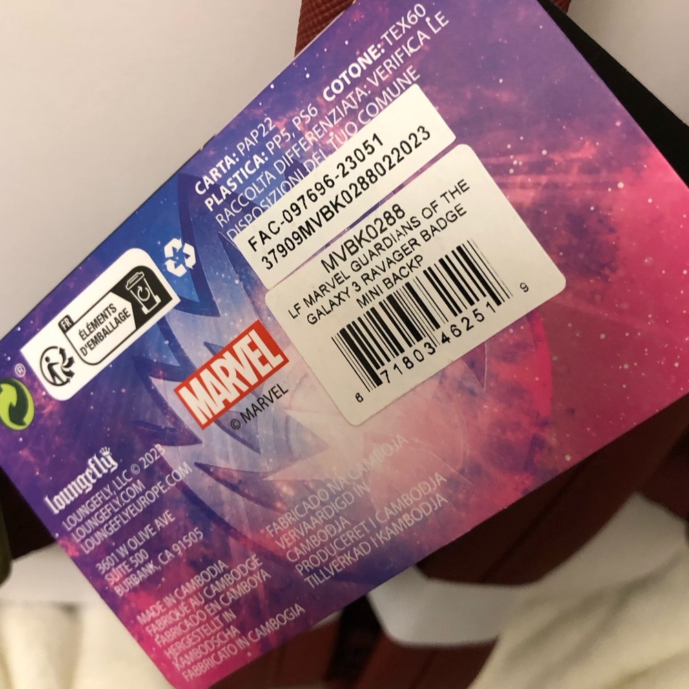 NEW Loungefly Marvel GUARDIANS of the GALAXY Vol. 3 Ravager Badge Mini Backpack - Picture 8 of 9
